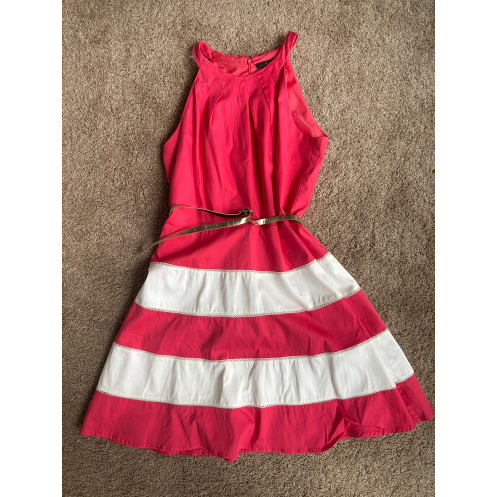 Women's R&K Pink & White Striped Dress Plus Size 14